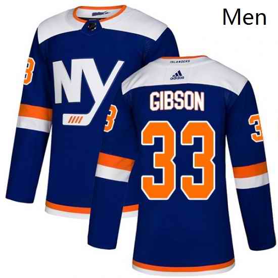 Mens Adidas New York Islanders 33 Christopher Gibson Premier Blue Alternate NHL Jersey